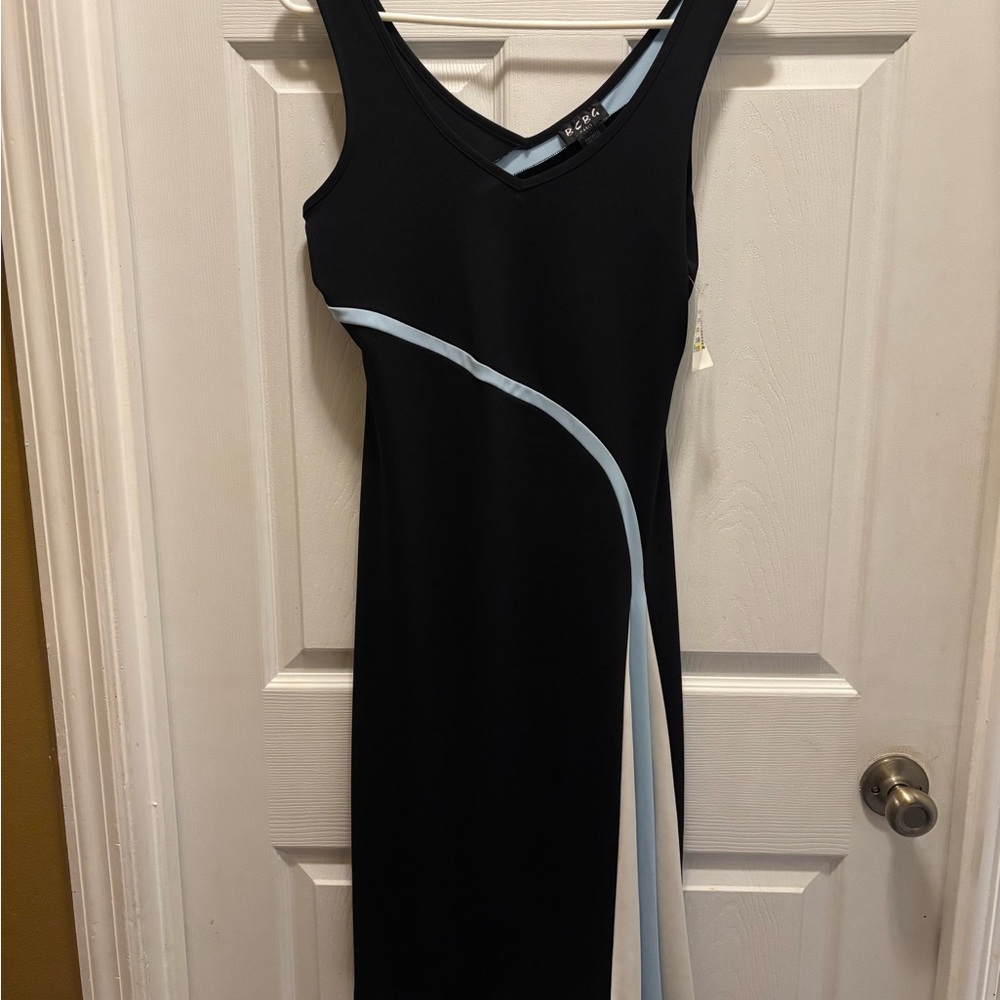 BCBG Black Dress with Blue Accents